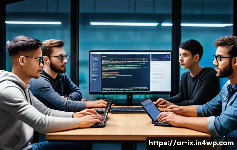 API 설계 원칙을 위한 커뮤니티 리소스 - **Prompt 1: Vibrant Tech Community Collaboration**
    "A diverse group of developers (male and fema...